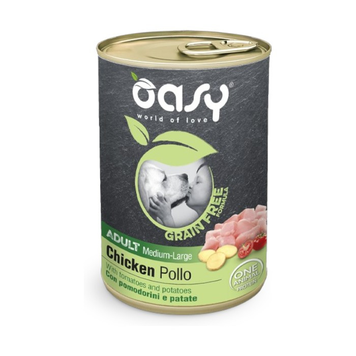 OASY Grain Free Adult Medium / Large Chicken - piletina hrana bez žitarica za pse 400g