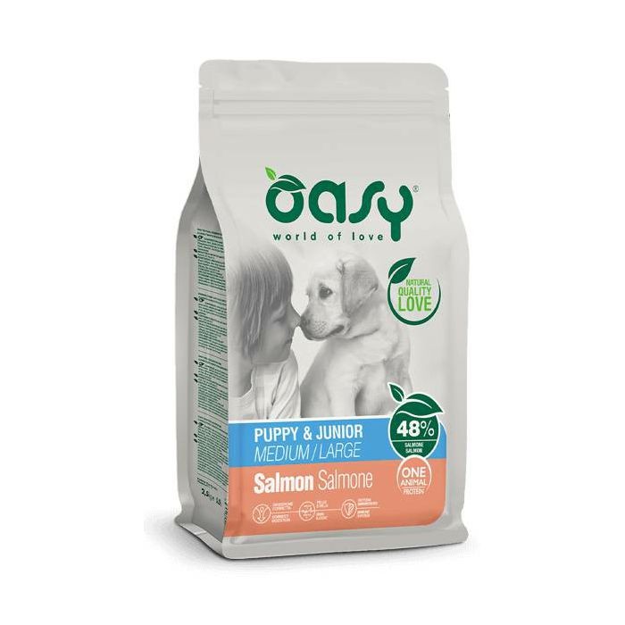 OASY One Protein Puppy Medium / Large Salmon - losos monoproteinska suha hrana za štenad 2,5kg