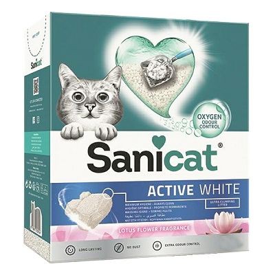 Sanicat Active White Lotus bijeli pijesak za mačke 6 lit
